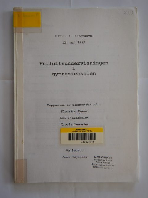 Forside: Friluftsundervsiningen i gymnasieskolen